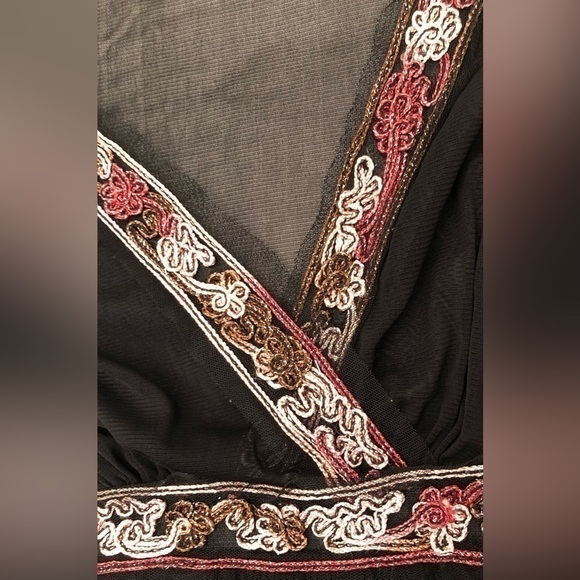 Lane Bryant Sheer Black Pink Babydoll VNeck Long Sleeve Blouse Top Size 18/20 - Picture 10 of 16